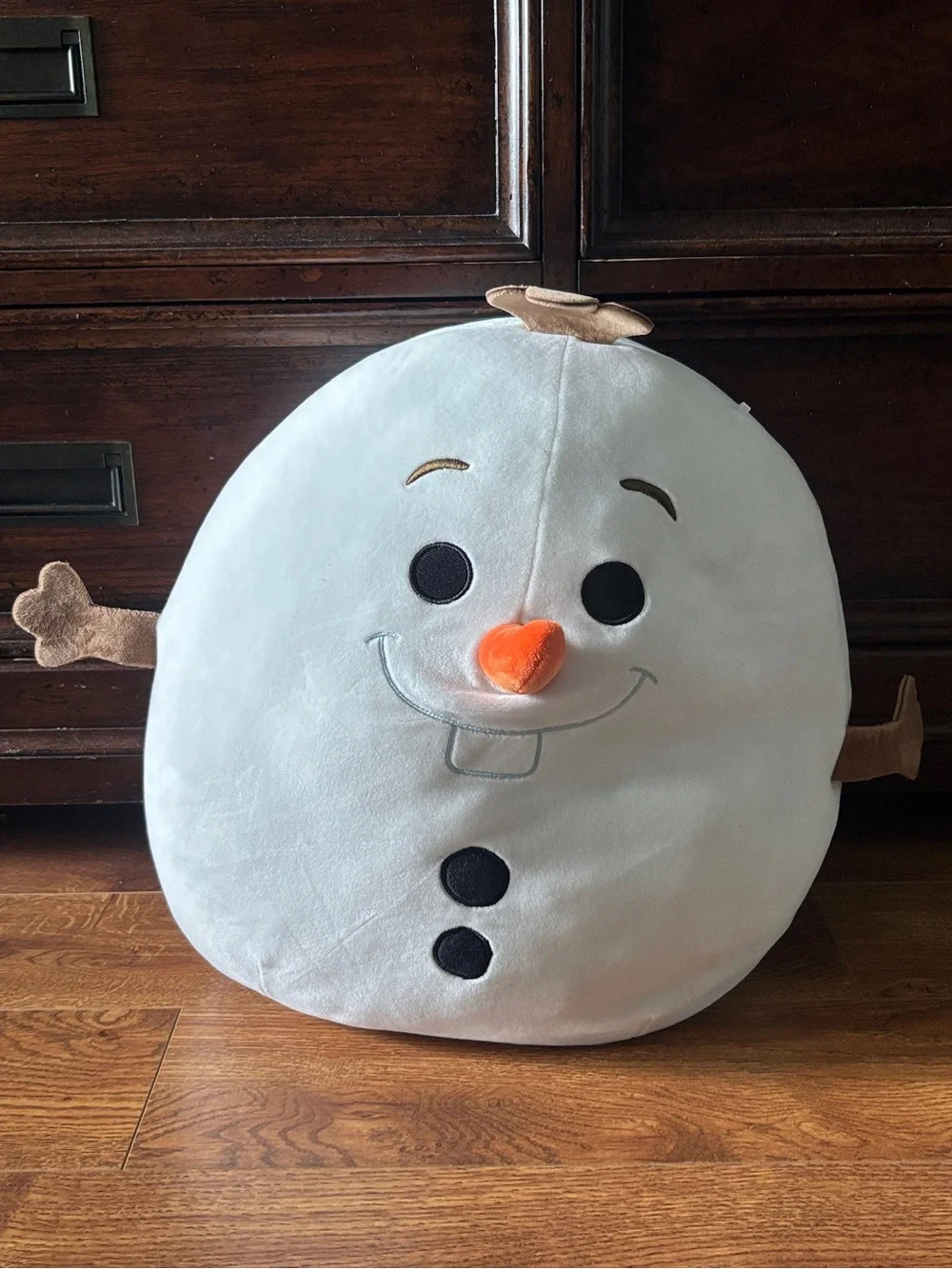 Squishmallows Snowman Pillow - White with Orange Nose